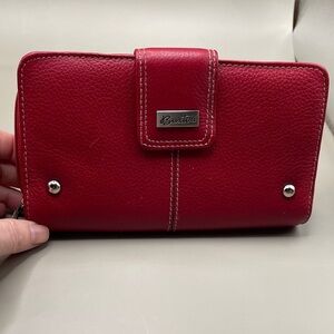 Buxton Beautiful Vintage Cherry Leather Wallet Buxton